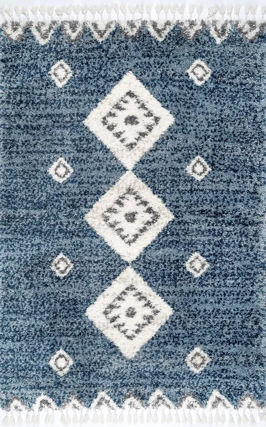 nuLOOM Rugs Transitional Regina Shag Blue 6& 7x22 x 9& Area Rug
