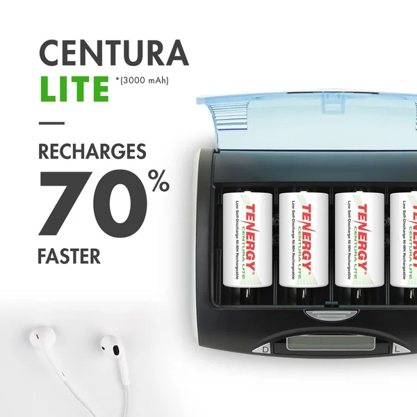 48pcs Tenergy Centura Lite NiMH D 1.2V 3000mAh Rechargeable Batteries