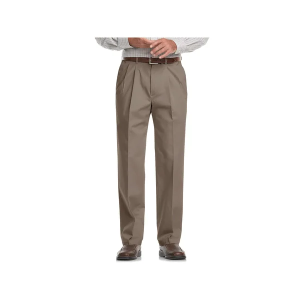 Haggar Men's Big & Tall Work to Weekend Khaki Pleat Pant Classic Fit 41714957524
