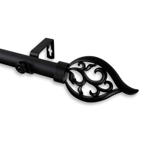 Rod Desyne Black Flora Curtain Rod