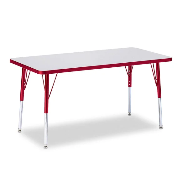 Jonti-Craft 6403JCE008 Berries Red 24x22 x 48x22 Elementary Rectangle Activity Table