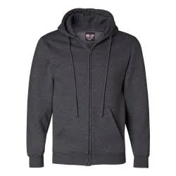 Bayside - USA-Made Full-Zip Hooded Sweatshirt - 900 - Charcoal Heather - 4X-Large
