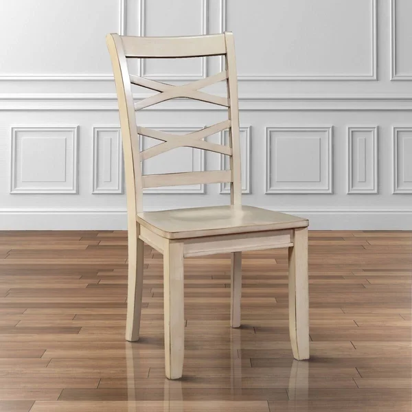 Furniture of America Crane Country Style X-Back Side Chair (Set of 2) White White Finish - Wood Finish
