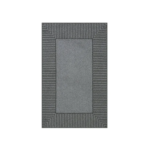 Maples Encore Striped Border Rug, Grey, 2x6 ft