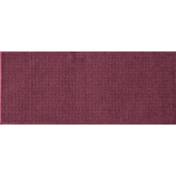Bungalow Flooring Squares 35 in. x 85 in. Pet Polyester Doormat Bordeaux, Red