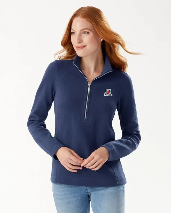 Tommy Bahama Women's Collegiate Aruba Half-Zip Sweatshirt - Arizonablue - Size L