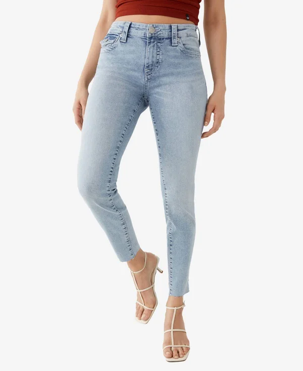 True Religion Women's Jennie Mid Rise Capri - Light Vintage, 28