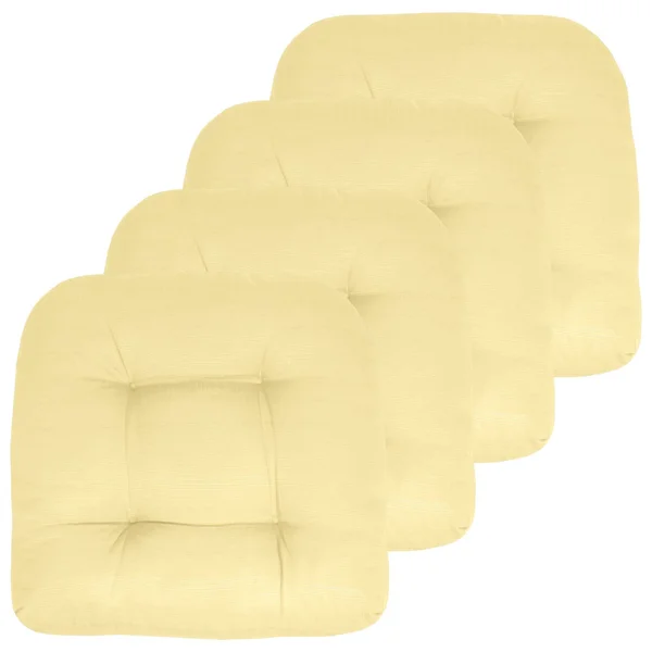Patio Seat Cushion Set - 19x22 by 19x22 Yellow, 12 Pack, Solid
