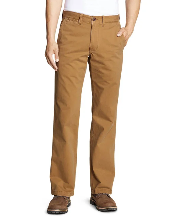 Eddie Bauer Men's Classic Wash Chino Pants - Brown - 33/32