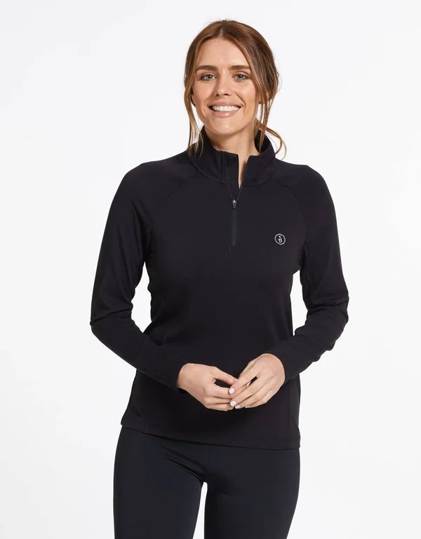 Women's UPF 50+ Sun Protective Quarter Zip - UV Protection, Solbari Blue