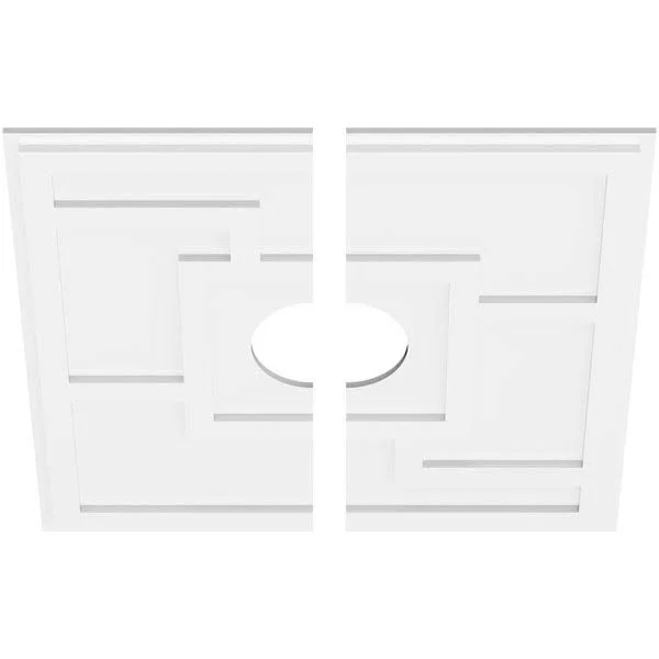 28 inchod x 6 inchid x 9 3/4 inchc x 1 inchp Knox Architectural Grade PVC Contemporary Ceiling Medallion, Two Piece