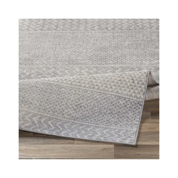 Surya Monaco MOC-2304 Silver Gray Area Rug 5&3x22 x 7&3x22