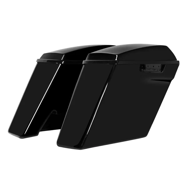 HogWorkz HW151228 Dual Blocked Extended 4x22 Stretched Vivid Black Saddlebags