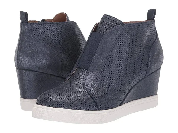 Women's Linea Paolo Felicia II Wedge Bootie - 7 M - Sapphire Suede
