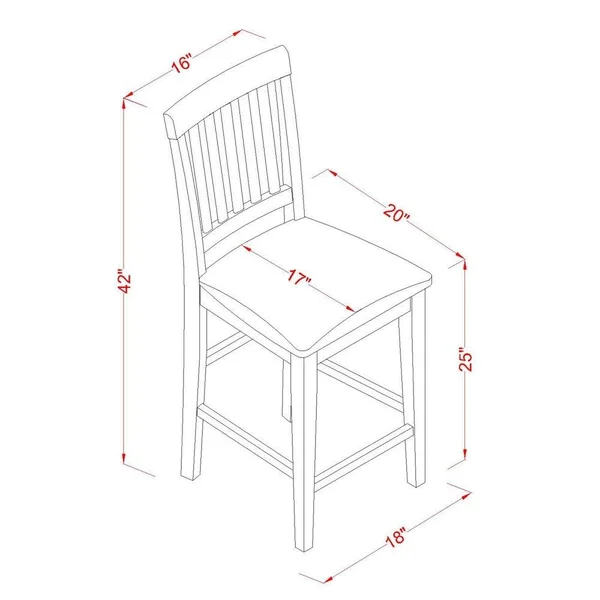 East West Furniture Vernon Counter Height Stool with Microfiber Seat - Set of 2 - Buttermilk