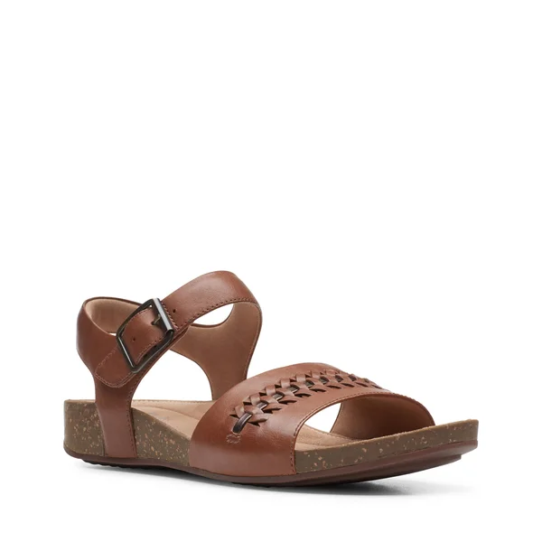 Clarks Women's Un Perri Way Leather Sandal, 6.5, Medium