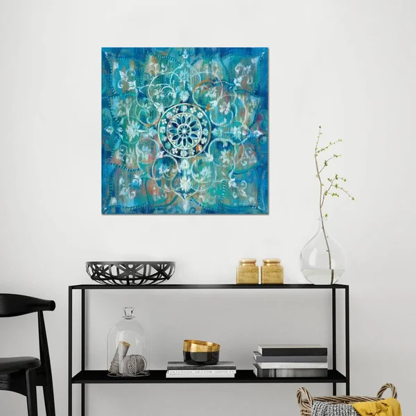 Danhui Nai Canvas Art Prints - Mandala in Blue I ( Decorative Elements > Mandalas art)