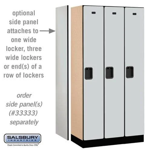 Salsbury Industries Designer Wood Locker - Single Tier - 3 Wide - 5 Feet High - 18 Inches Deep - Black per ea