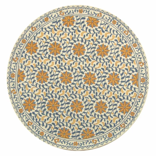 Safavieh Chelsea HK150A 5&6x22 x 5&6x22 Round Ivory - Blue Area Rug