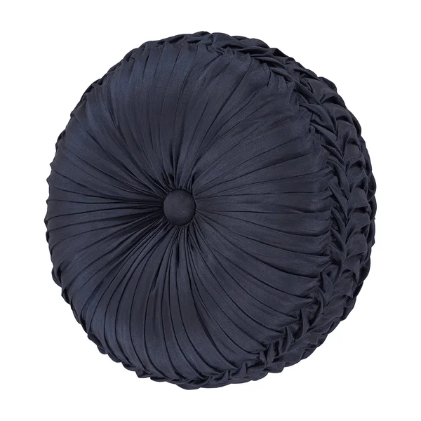 Five Queens Court Bristol Tufted Round Decorative Throw Pillow Indigo