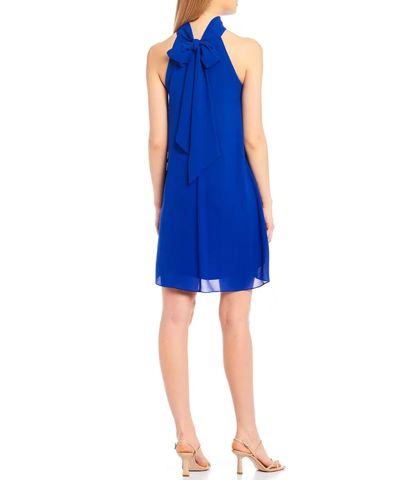 Belle Badgley Mischka Elise Halter Neck Trapeze Dress - 4