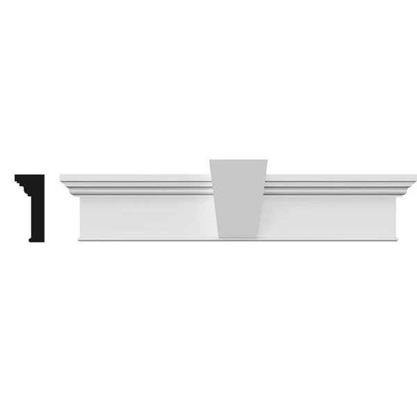 155 inch Bottom Width x 159 inch Top Width x 7 1/4 inchh x 1 inchp - Craftsman Crosshead with Bottom Trim w/ Flat Keystone