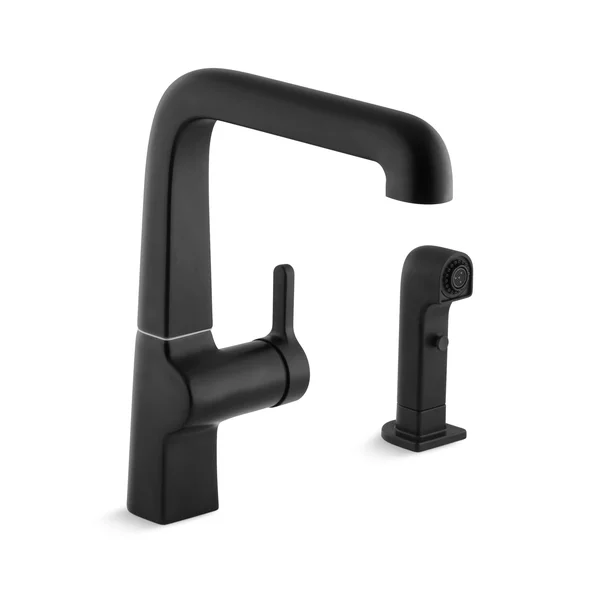 Kohler Evoke Single Control Kitchen Sink Faucet with Sidespray - Matte Black
