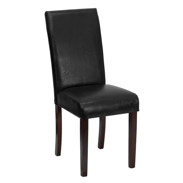Porch & den Stonehurst Ashton Leather and Mahogany Parsons Dining Chair (Brown)