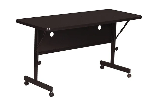 Correll Deluxe Flip Top Table - High Pressure Top - 24x48 Black Granite
