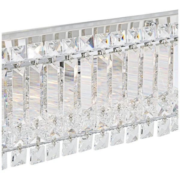Possini Euro Design Modern Wall Light Cut Crystal Columns Chrome 30x22 Vanity Fixture for Bathroom Over Mirror