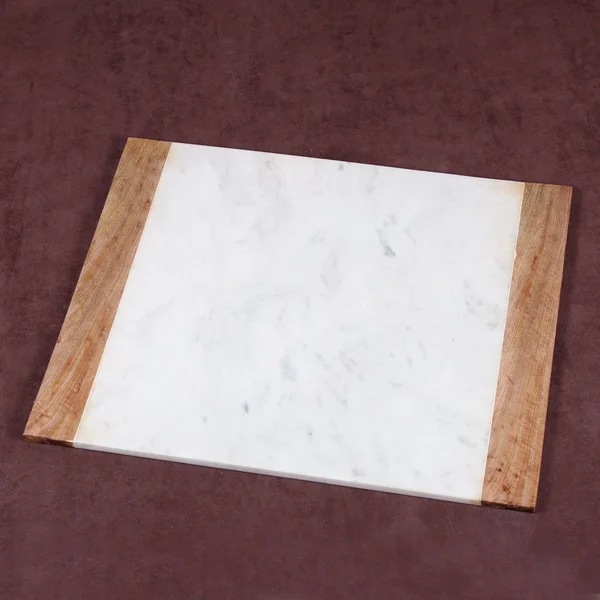 Creative Home Natural White Marble with Mango Wood 16x22 x 20x22 Pastry Board - Serving Plate
