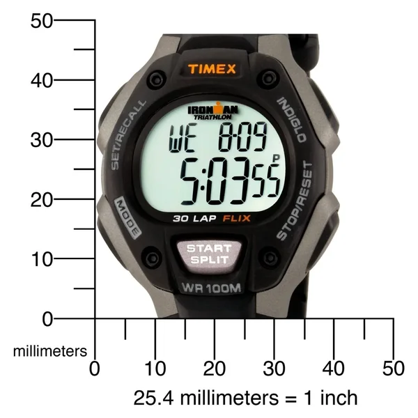 Timex Ironman Classic 30 Full-Size Watch Black/Gray/Orange Accent