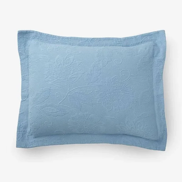 Putnam Cotton Matelassé Sham - Lagoon - Blue, Size Decorative, The Company Store