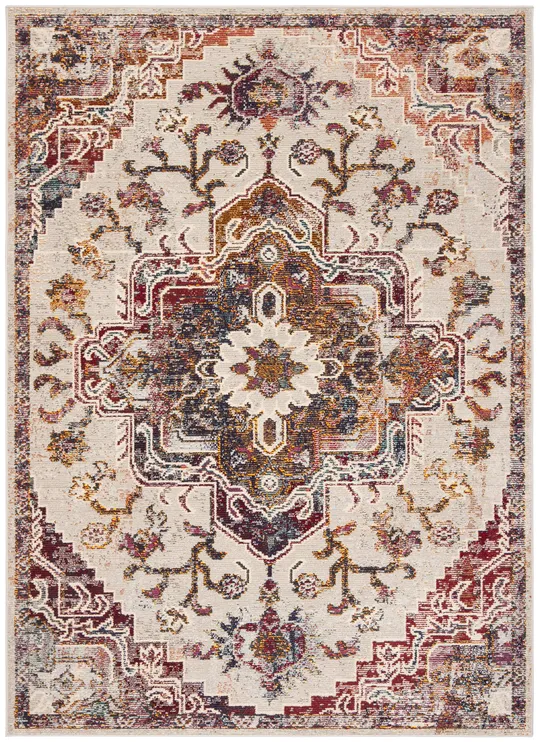 Safavieh Crystal CRS501F 8&0x22 x 10&0x22 Light Blue, Burgundy Area Rug