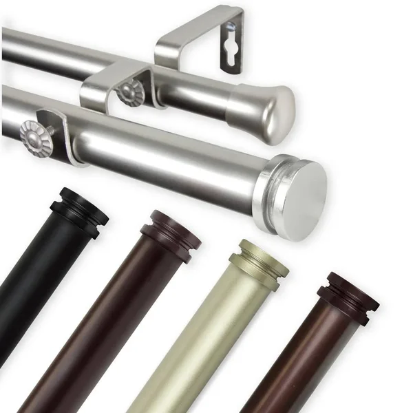 Rod Desyne Bun 1x22 Double Curtain Rod - Mahogany