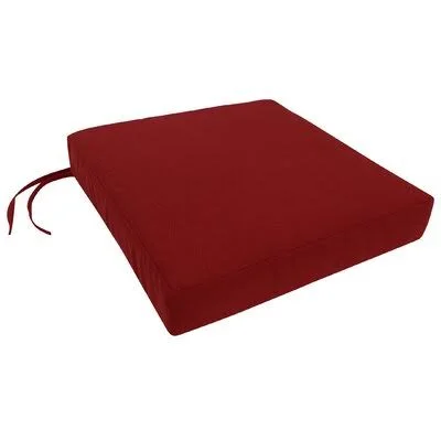 Knife Edge Indoor/Outdoor Sunbrella Dining Chair Cushion Highland Dunes Fabric: Canvas Jockey Red, Size: 3.5x22 H x 22x22 W x 19