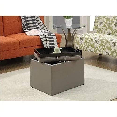 Convenience Concepts Designs4Comfort Accent Storage Ottoman, Gray