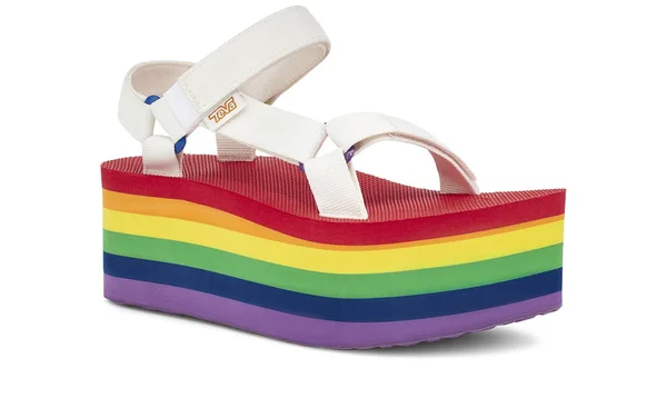 Teva Women's Flatform Universal Sandals - White/ Rainbow