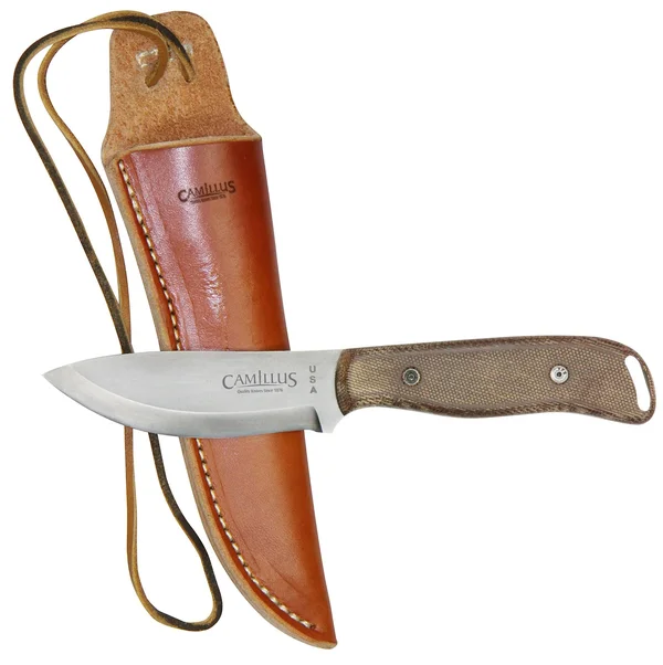 Camillus Bush Crafter with Leather Sheath Micarta Handle Plain