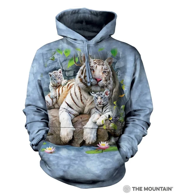 White Tigers of Bengal Adult Hoodie Sweatshirt The Mountain