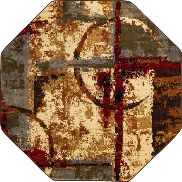 Coffee Shop 6 ft Octagon Multi Abstract - Geometric Area Rug