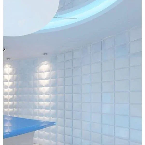 19.6 in. x 19.6 in. x 1 in. Off-White Plant Fiber Forever Design Glue-On Wainsco