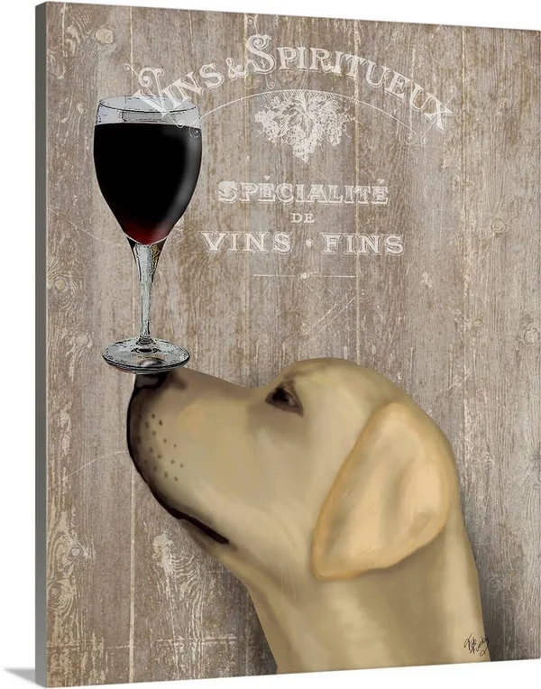 Dog AU VIN Yellow Labrador - Canvas Wall Art, 16x20, Great Big Canvas