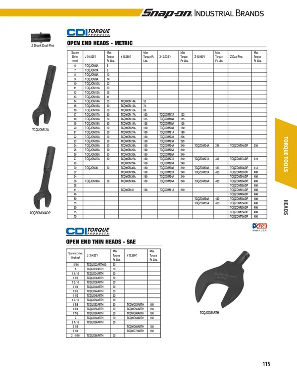 CDI Torque TCQJOM25A 25 Millimeter Open End J Head