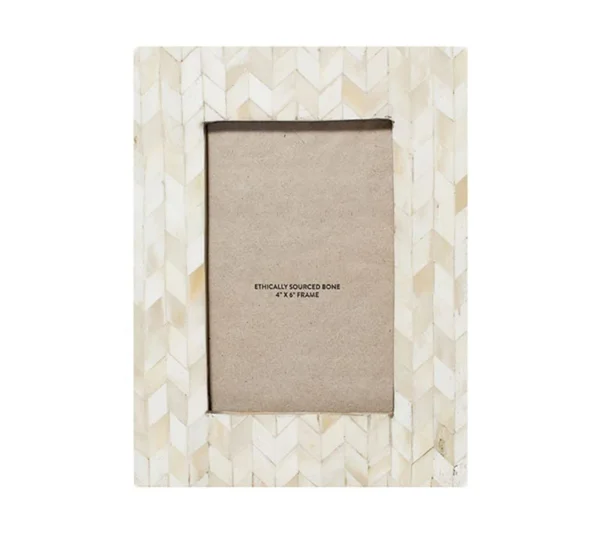 Sonia Bone Picture Frame - White, 4x22 x 6x22