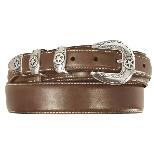 Nocona Ranger Star Concho Billet Belt