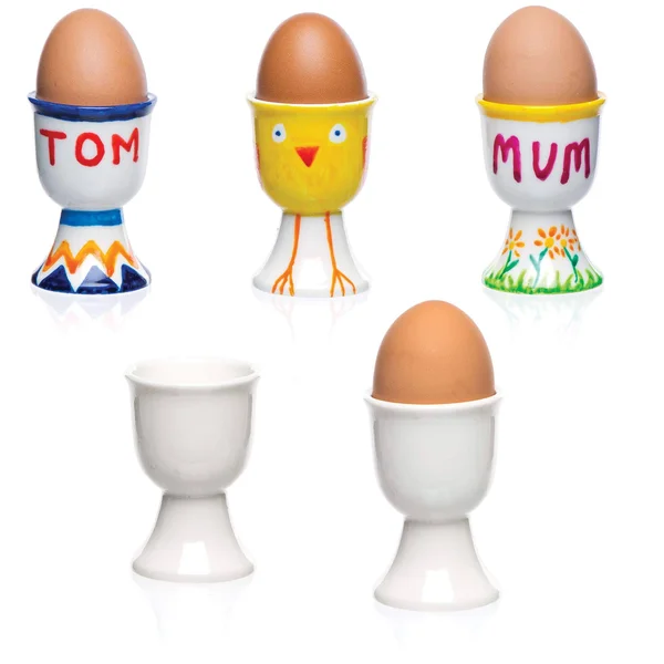 Baker Ross Egg Cups, Easter Crafts for Kids to Decorate, Personalise and Use (Box of 4), 70mm, White