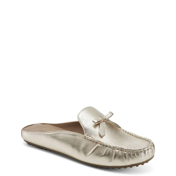 Aerosoles Bowie Bow Mule, Size 8 in Gold Leather at Nordstrom