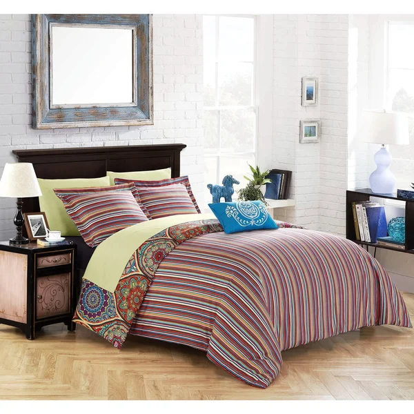 Chic Home Tage 8-Piece Reversible Paisley Print Bed in A Bag - Queen