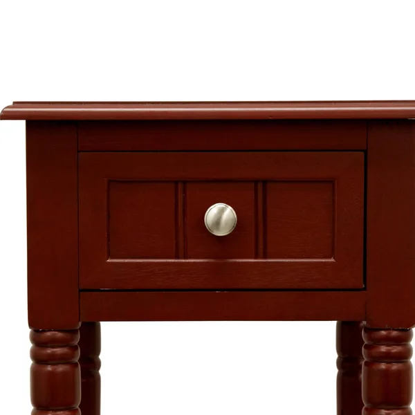 Decor Therapy Square Accent Table, Red, 14 x 14 x 28 in